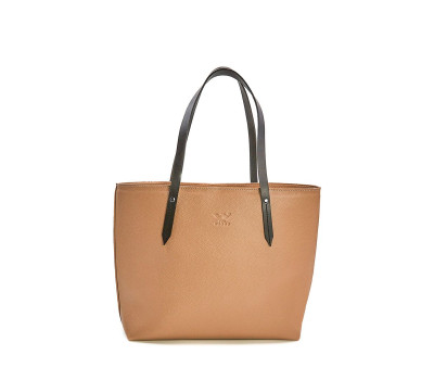 Кожаный шоппер Walker Mini темно-бежевый флотар - TW-Walker-dark-beige-flo The Wings