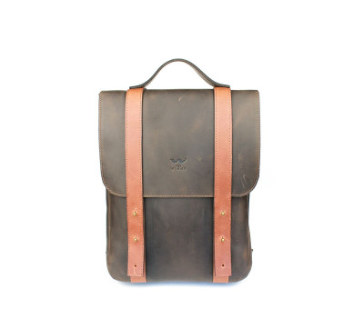 Шкіряний рюкзак 13 "коричнево-коньячний вінтажний - TW-BagBack-13-brw-kon-crz The Wings