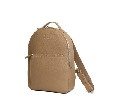 Шкіряний рюкзак Groove M темно-бежевий флотар - TW-Groove-M-dark-beige-flo The Wings