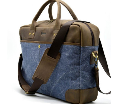 Чоловіча сумка парусина + шкіра RK-0458-4lx TARWA