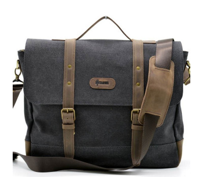 Чоловіча сумка-портфель з парусини з шкіряними вставками RG-0001-4lx бренду TARWA