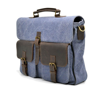 Портфель чоловічий парусина + шкіра RK-1282-4lx TARWA