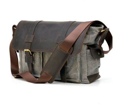 Чоловіча сумка мікс тканини канвас і шкіри RGj-6690-4lx TARWA