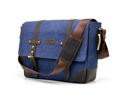 Сумка чоловіча через плече канвас + шкіра RK-3090-4lx TARWA