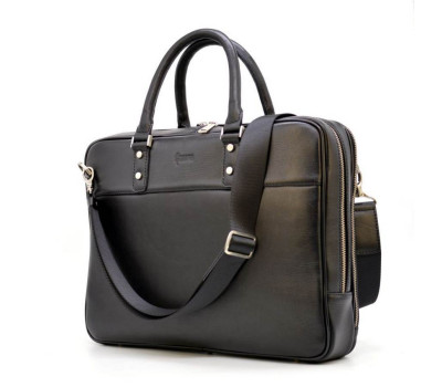 Тонка чоловіча шкіряна сумка-портфель на два відділення TARWA TA-4766-4lx