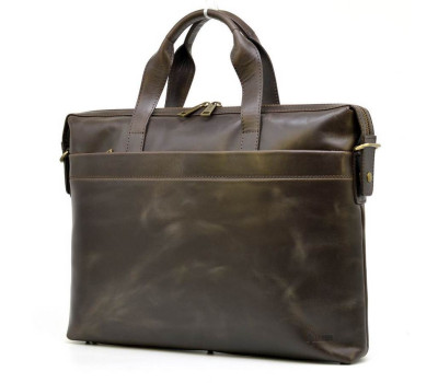 Шкіряна тонка сумка для ноутбука GC-0042-4lx коричнева від TARWA