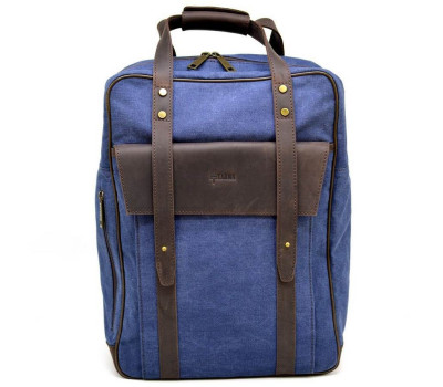 Джинсовий великий рюкзак в комбінації зі шкірою RK-3943-4lx TARWA