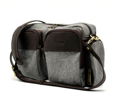 Сумка чоловіча через плече, мікс тканини канвас і шкіри RG-3941-4lx TARWA