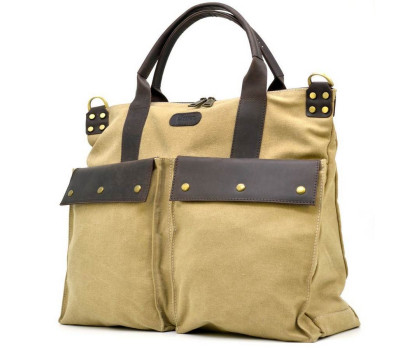 Універсальна сумка унісекс мікс тканини канвас і шкіри TARWA RC-1355-4lx