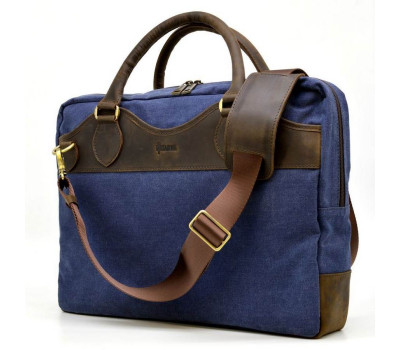 Сумка чоловіча мікс тканини Канвас і натуральної шкіри RK-8839-4lx TARWA