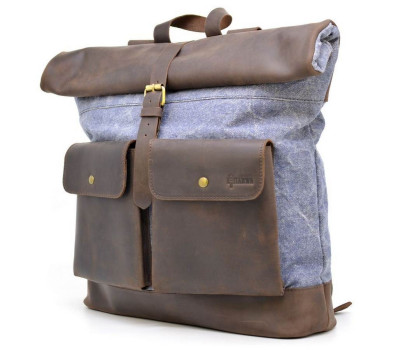 Міський рюкзак тканину канвас і шкіра RKj-3462-4lx TARWA