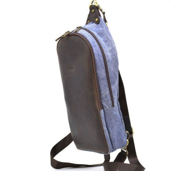 Слінг-рюкзак мікс тканини канвас і шкіри RKj-2017-4lx TARWA