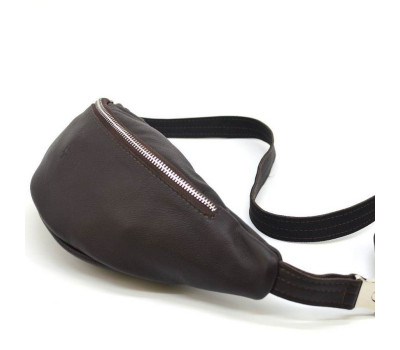 Поясна шкіряна сумка середня з фастексом, коричнева шкіра TARWA FC-3005-4lx