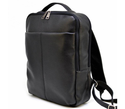 Міський шкіряний чоловічий рюкзак чорний TARWA FA-7280-3md