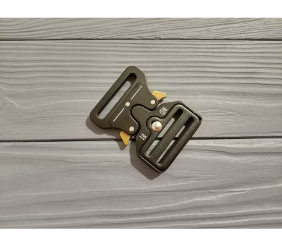 Фастекс металевий 39мм, 1-1 /2 "типу Кобра, чорний матовий з жовтими важелями