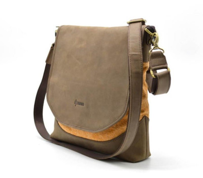 Чоловіча сумка через плече шкіра + парусина RY-18072-4lx бренду TARWA