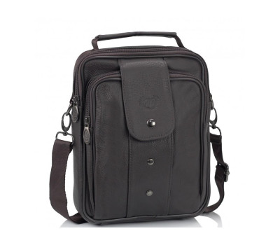 Чоловіча шкіряна сумка-барсетка коричнева HD Leather NM24-216C