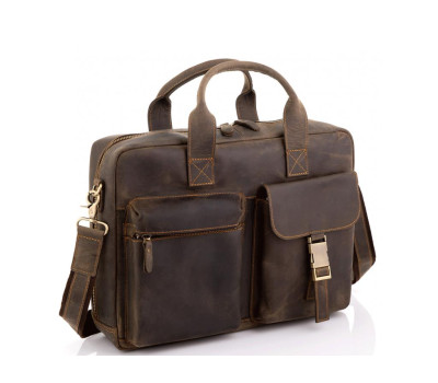 Винтажная кожаная сумка для ноутбука Tiding Bag D4-058R