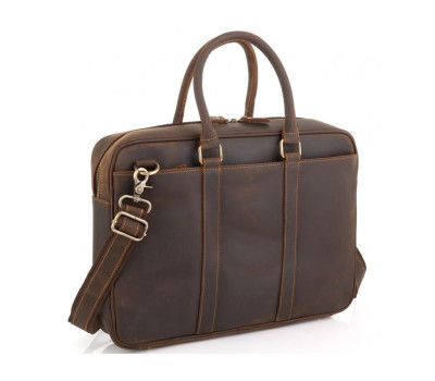 Винтажная коричневая сумка для ноутбука Tiding Bag D4-023R