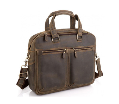Винтажная сумка для ноутбука коричневая Tiding Bag D4-001G