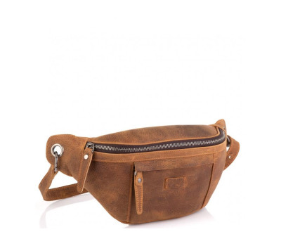 Мужская сумка на пояс коричневая Tiding Bag t2103C