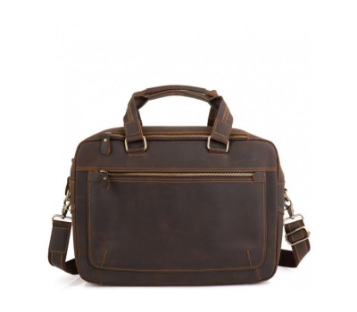Винтажная сумка для ноутбука коричневая Tiding Bag D4-005R