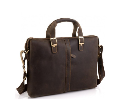 Деловая мужская кожаная сумка для ноутбука и документов Tiding Bag D4-004R