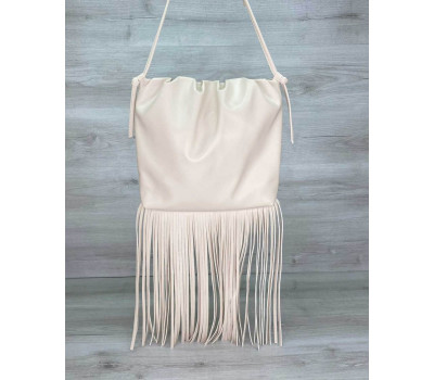 Жіноча сумка з бахромою «Піпер» бежева WeLassie