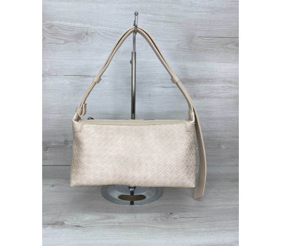 Жіноча сумка «Доггі» бежева плетена WeLassie