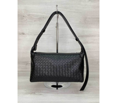Жіноча сумка «Доггі» чорна плетена WeLassie