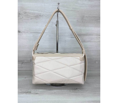 Жіноча сумка «Доггі» бежева стьобана WeLassie