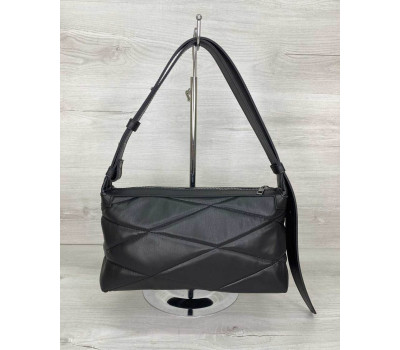 Жіноча сумка «Доггі» чорна стьобана WeLassie