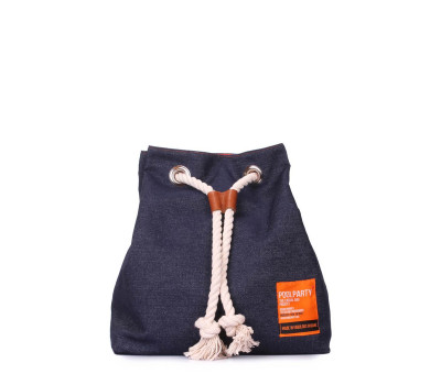 Джинсовый рюкзак на завязках (pack-jeans)