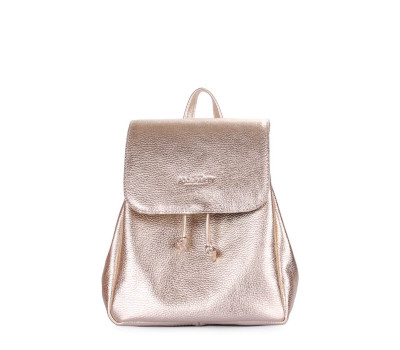 Золотой кожаный рюкзак на завязках Paris (paris-gold)