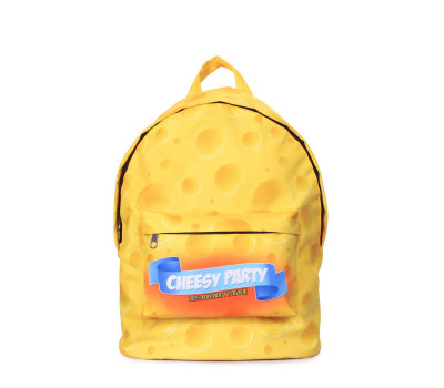 Рюкзак CHEESY PARTY с сырным принтом (backpack-cheese)