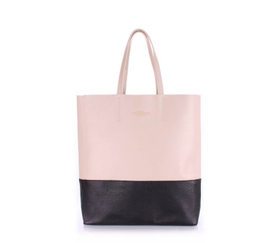Шкіряна сумка POOLPARTY City (city-beige-black)