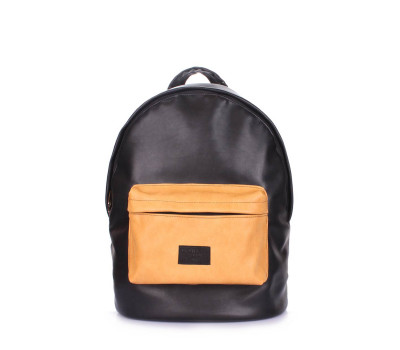 Рюкзак женский POOLPARTY (backpack-pu-black-orange)
