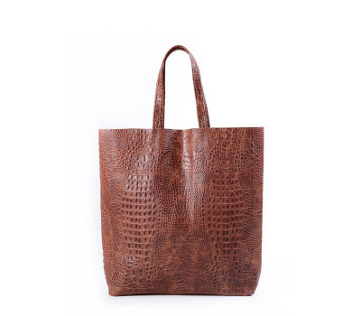 Шкіряна сумка POOLPARTY City (leather-city-croco-brown)