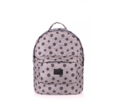 Рюкзак стеганый POOLPARTY (backpack-snowflakes-grey)