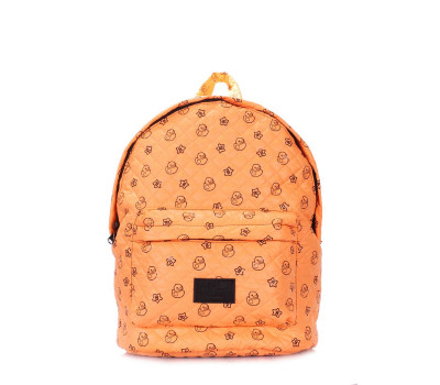 Рюкзак стеганый с уточками POOLPARTY (backpack-theone-orange-ducks)