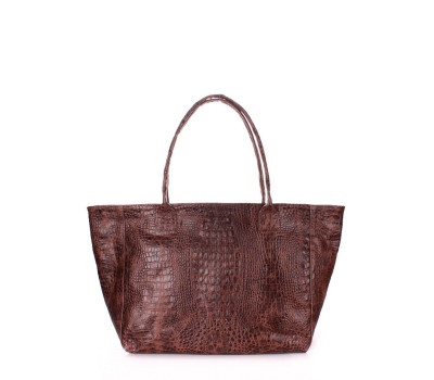 Шкіряна сумка POOLPARTY Desire (poolparty-desire-croco-brown)