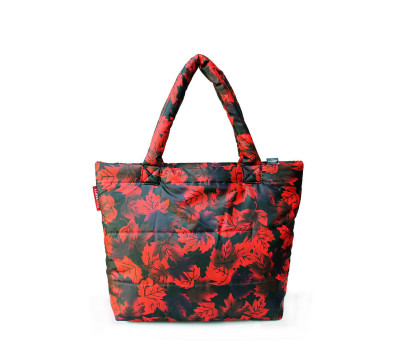 Дута сумка POOLPARTY з принтом (pp4-red-leaves)