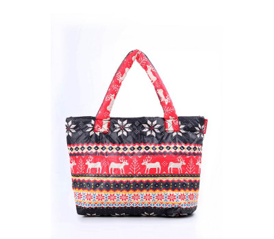 Дута сумка POOLPARTY з північним візерунком (pool-69-black-red)
