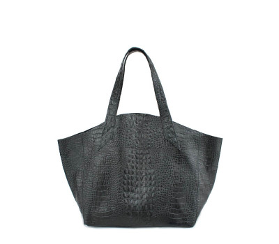 Шкіряна сумка POOLPARTY Fiore (poolparty-fiore-crocodile-black)