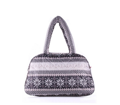 Сумка-саквояж POOLPARTY з північним орнаментом (ns2-nordic-grey)