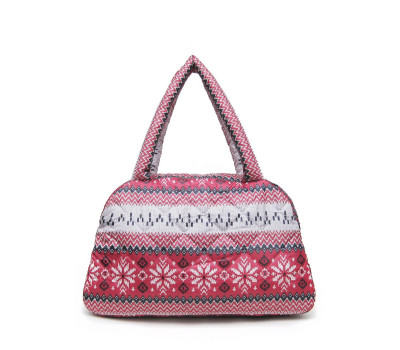 Сумка-саквояж POOLPARTY з північним орнаментом (ns-2-nordic-red)