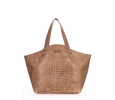 Шкіряна сумка POOLPARTY Fiore (poolparty-fiore-crocodile-beige)