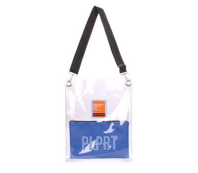 Прозора сумка Clear з ременем на плече (clear-blue-extra)