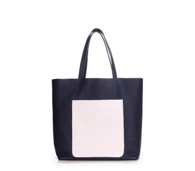 Шкіряна сумка POOLPARTY Mania (mania-darkblue-white)