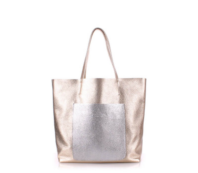 Шкіряна сумка POOLPARTY Mania (mania-golden-silver)